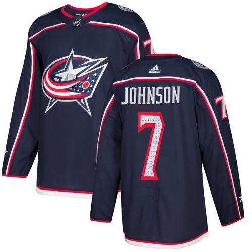 Adidas Columbus Blue Jackets 7 Jack Johnson Navy Blue Home Authentic Stitched Youth NHL Jersey